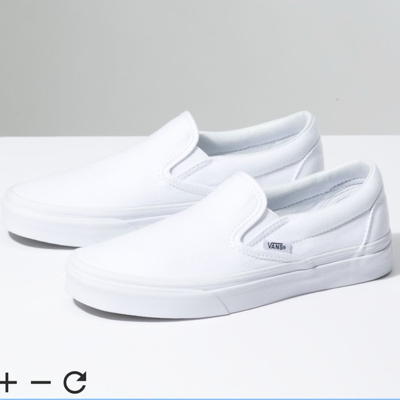 Vans Shoes - Vans true white slip ons